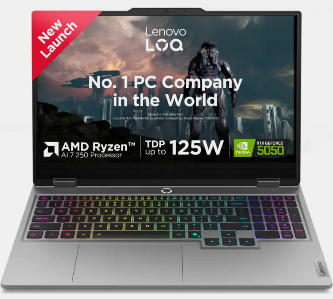 Lenovo LOQ 2025 AMD Ryzen 7 Octa Core 250 - (16 GB/512 GB SSD/Windows 11 Home/8 GB Graphics) Laptop