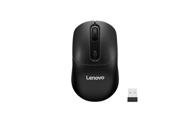 Lenovo USB-A Wireless Mouse, Reliable Wireless connectivity, Upto 12 Months Battery Life, DPI Upto 1600, Durable Upto 10