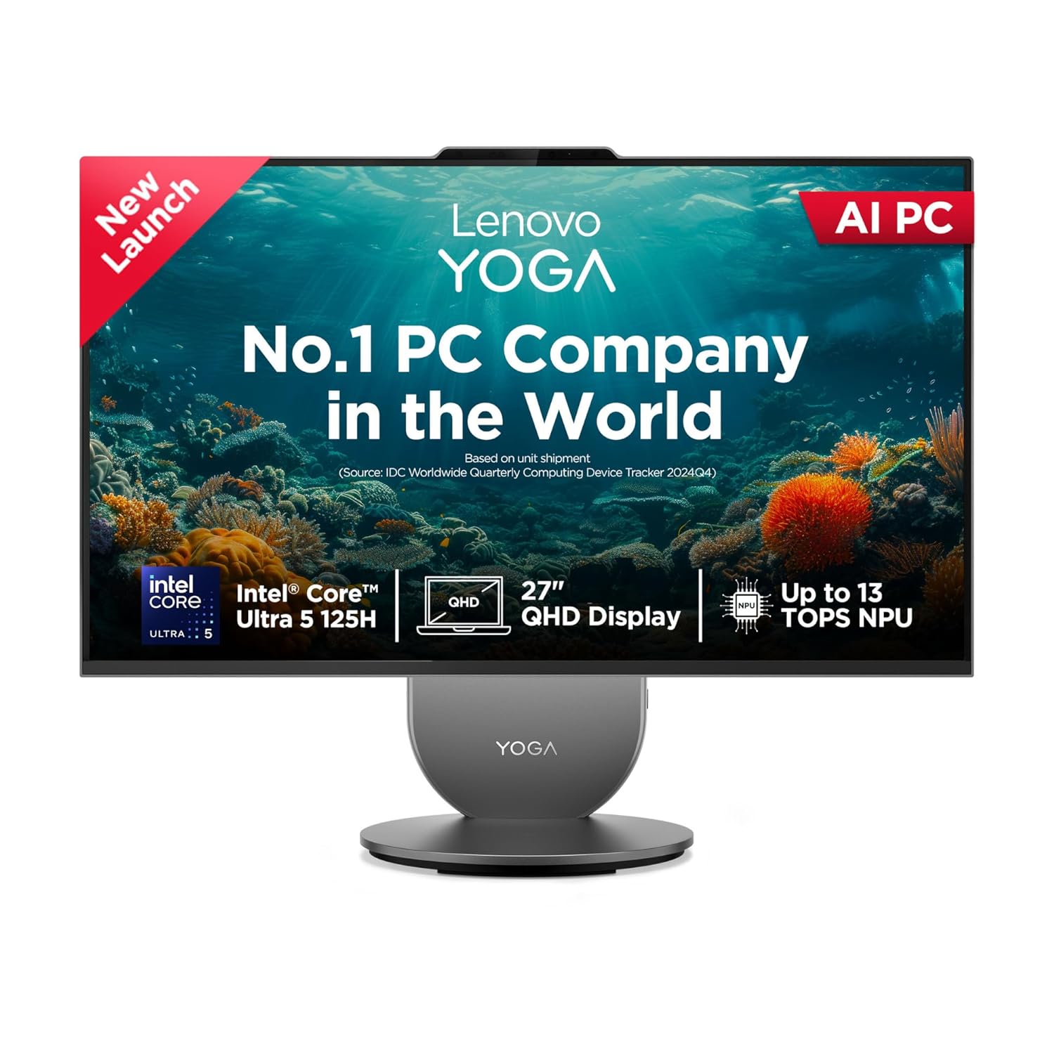 Lenovo Yoga AIO Intel Core Ultra 5 125H 27" QHD IPS Desktop
