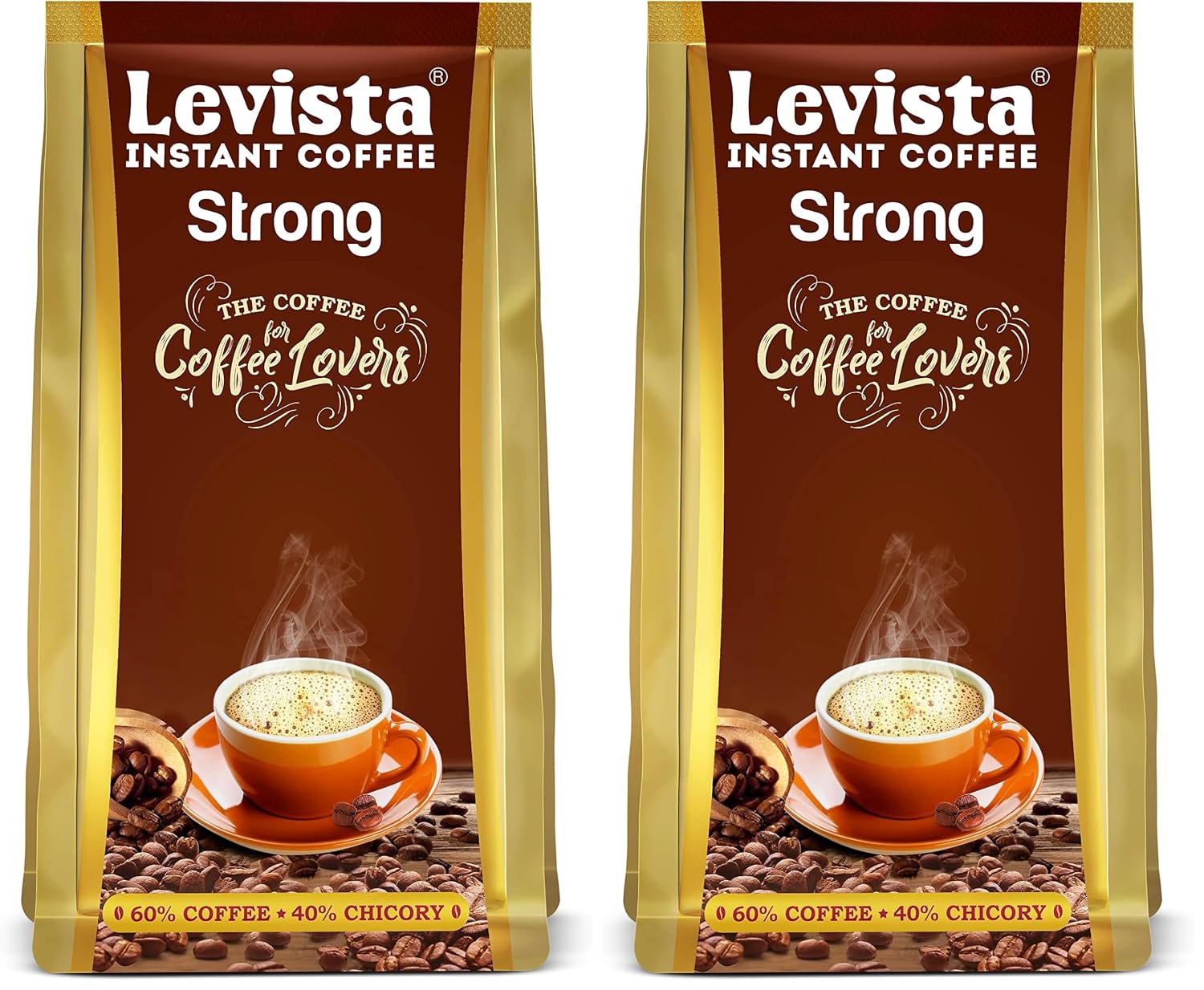 Levista Strong Instant Coffee (200 Gram Pouch) (Pack of 2)