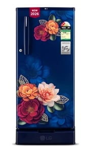 LG 185 L Direct Cool Single Door 2 Star Refrigerator with Base Drawer (Blue Klase, GLD1925XOBK)