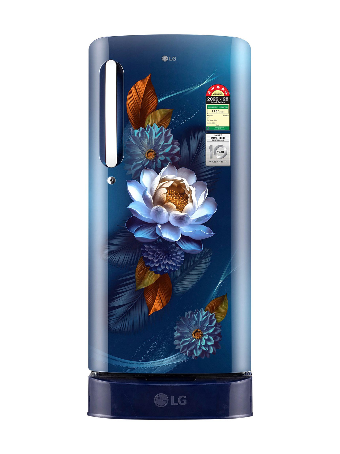 LG 185 L Direct Cool Single Door 5 Star Refrigerator with Base Drawer 2026 Model (Blue Waterlilly)