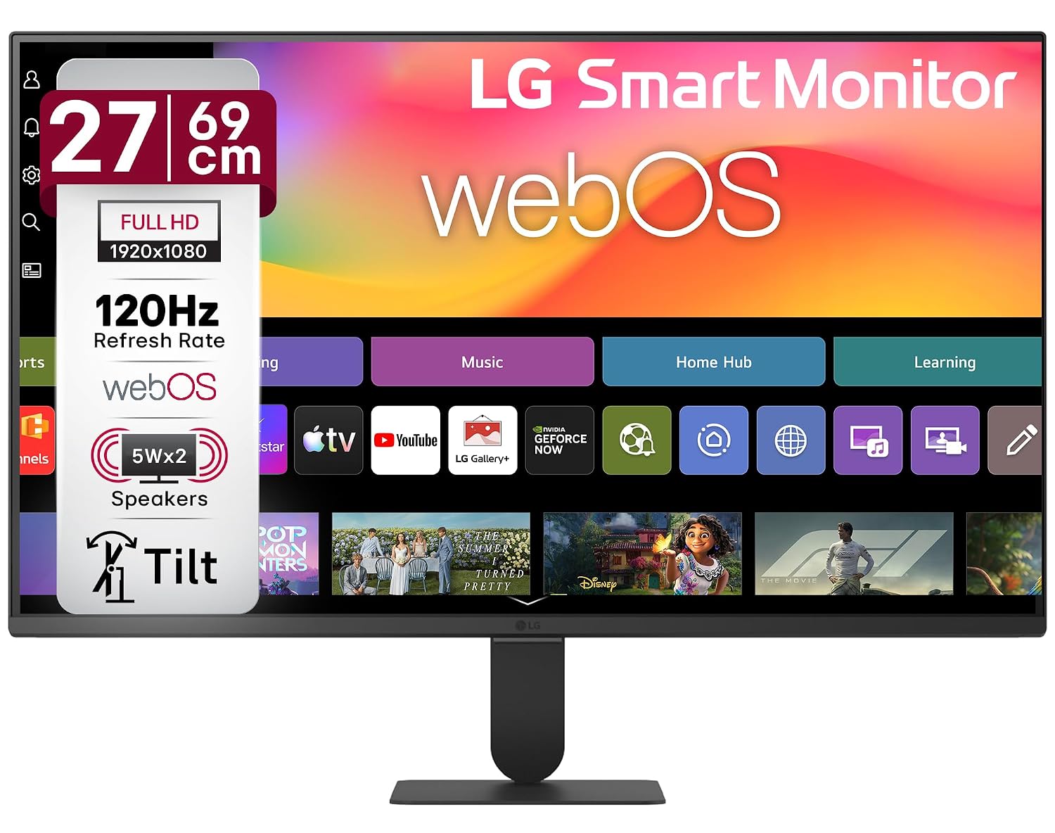 LG 27U511SB 69 cm (27 Inch) Full HD (1920x1080) IPS Smart Monitor with webOS26, 120Hz, Wi-Fi, Bluetooth, Miracast