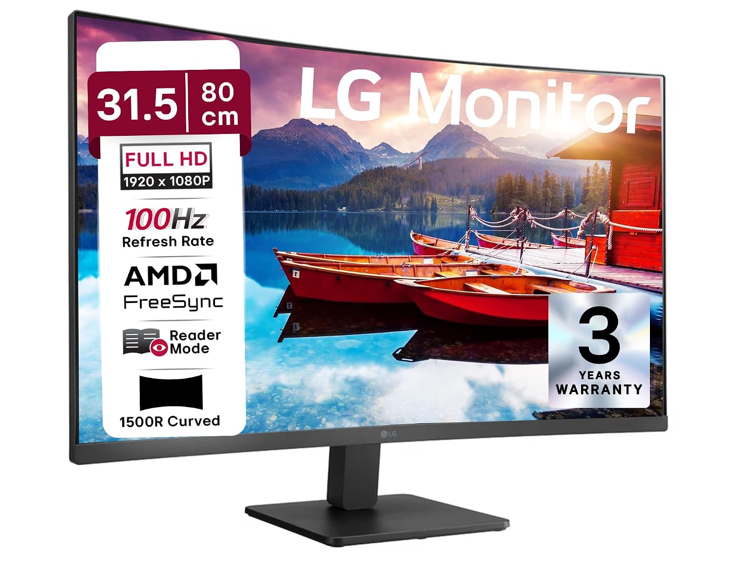 LG 32MR50C 80 cm (31.5 Inch) Full HD Curved (1920x1080) VA PC Monitor