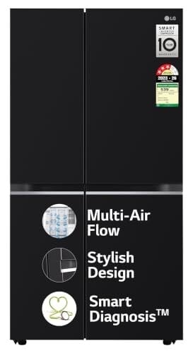 LG 655 L, 3 Star, Frost Free Smart Inverter Double Door Side by Side Refrigerator (GL-B257HWBY, Western Black, Express F