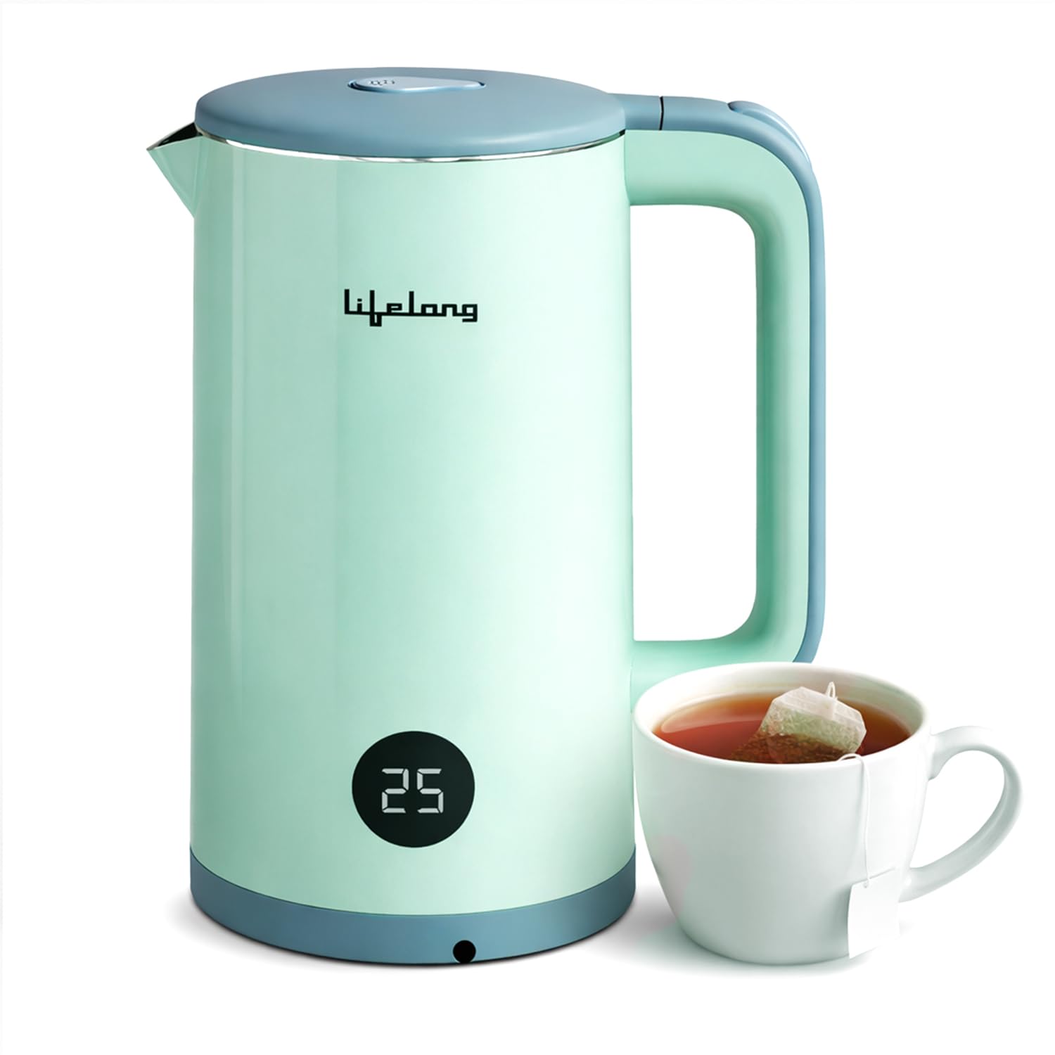 Lifelong Electric Kettle 1.6 L | 1350W Kettle Overheat Protection (Sage Green, LLDEK01)
