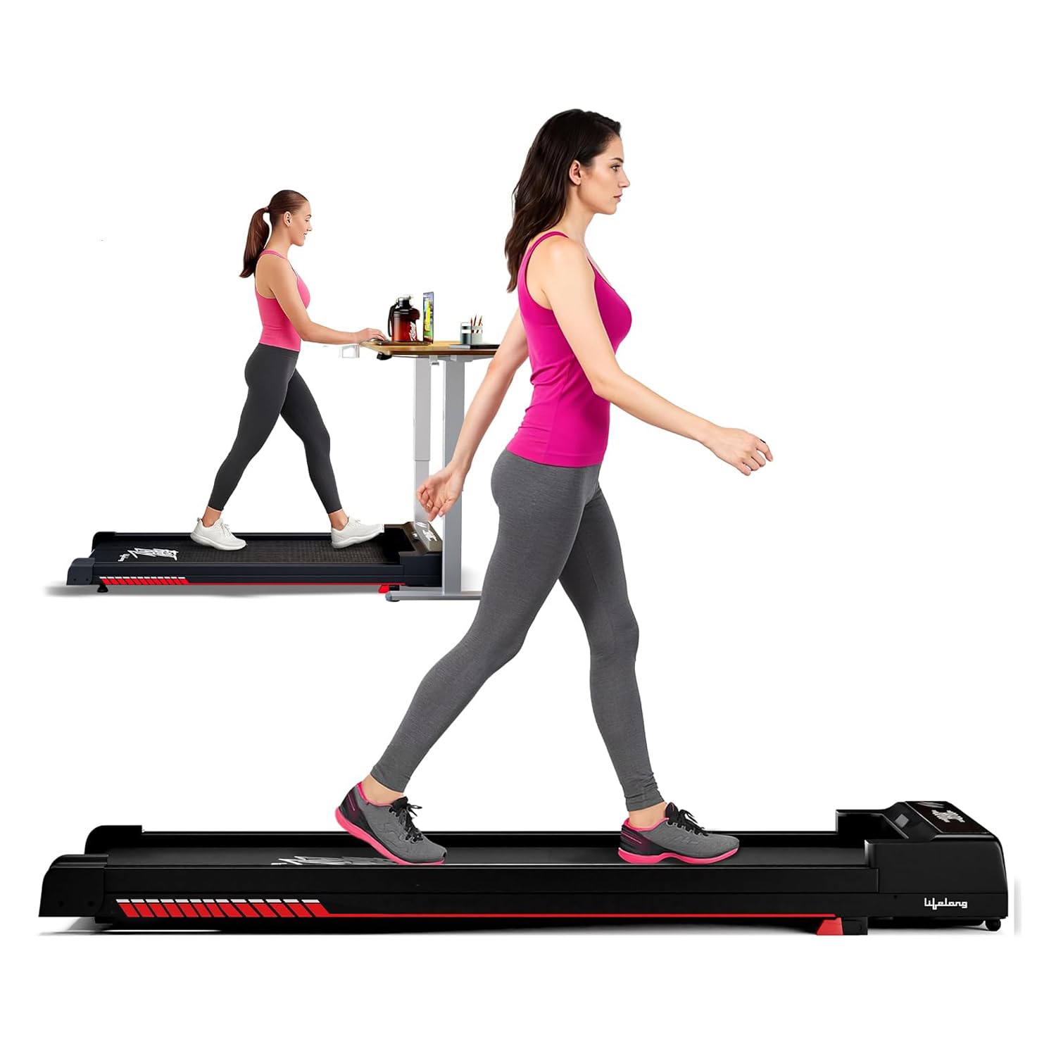 Lifelong Fit Pro Treadmill 3 HP Peak Dc Brushless Motor 2 Level Manual Incline