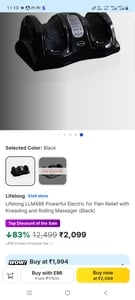 Lifelong LLM486 Powerful Electric for Pain Relief with Kneading and Rolling Massager