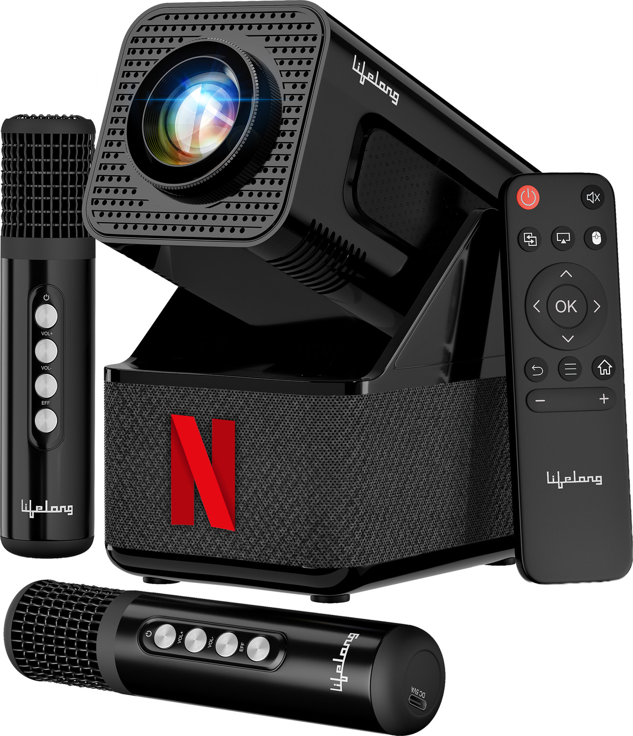 Lifelong ROAR Projector with 2 Mics, 20W Speakers, 1080P & 4K Sup