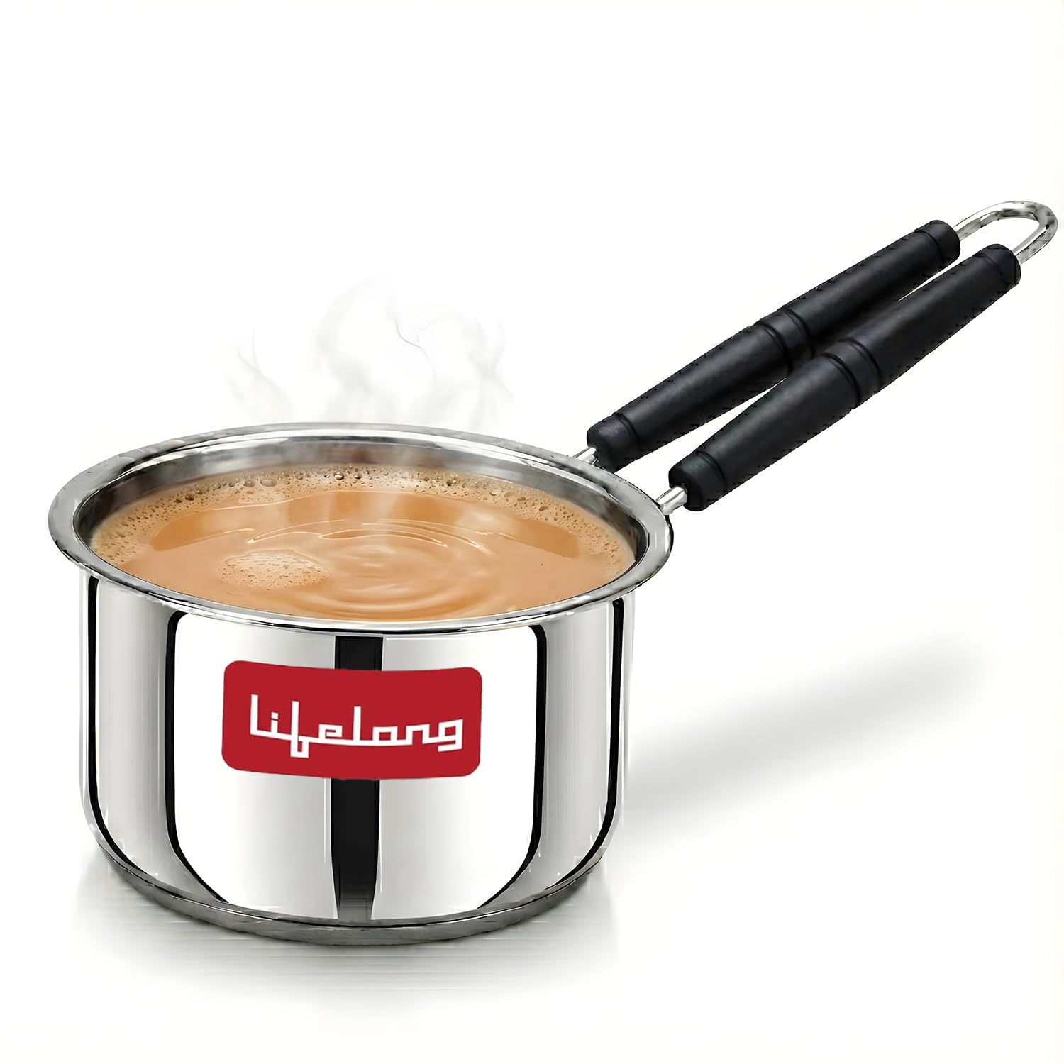 Lifelong Stainless Steel Heavy Bottom Saucepan | 1.5liter, 17cm Saucepan with Handle