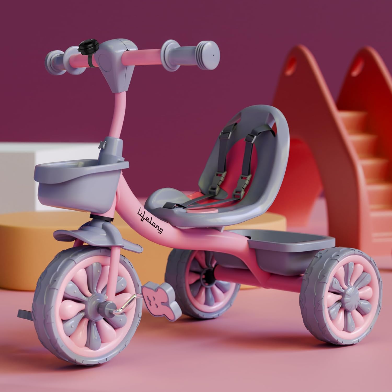 Lifelong Trike Cycle for Kids 2-5 Years - Tricycle for Boys & Girls - Baby Bicycle with 3 EVA Wheels, Bell & Toy Basket