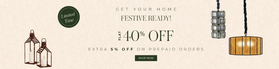 Living Shapes Luxury Home Furniture - Flat 40% OFF + 5% Extra Prepaid Discount