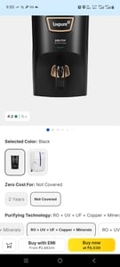 LIVPURE-PEP-STAR-COPPER 7 L RO + UV + UF + Copper + Minerals Water Purifier