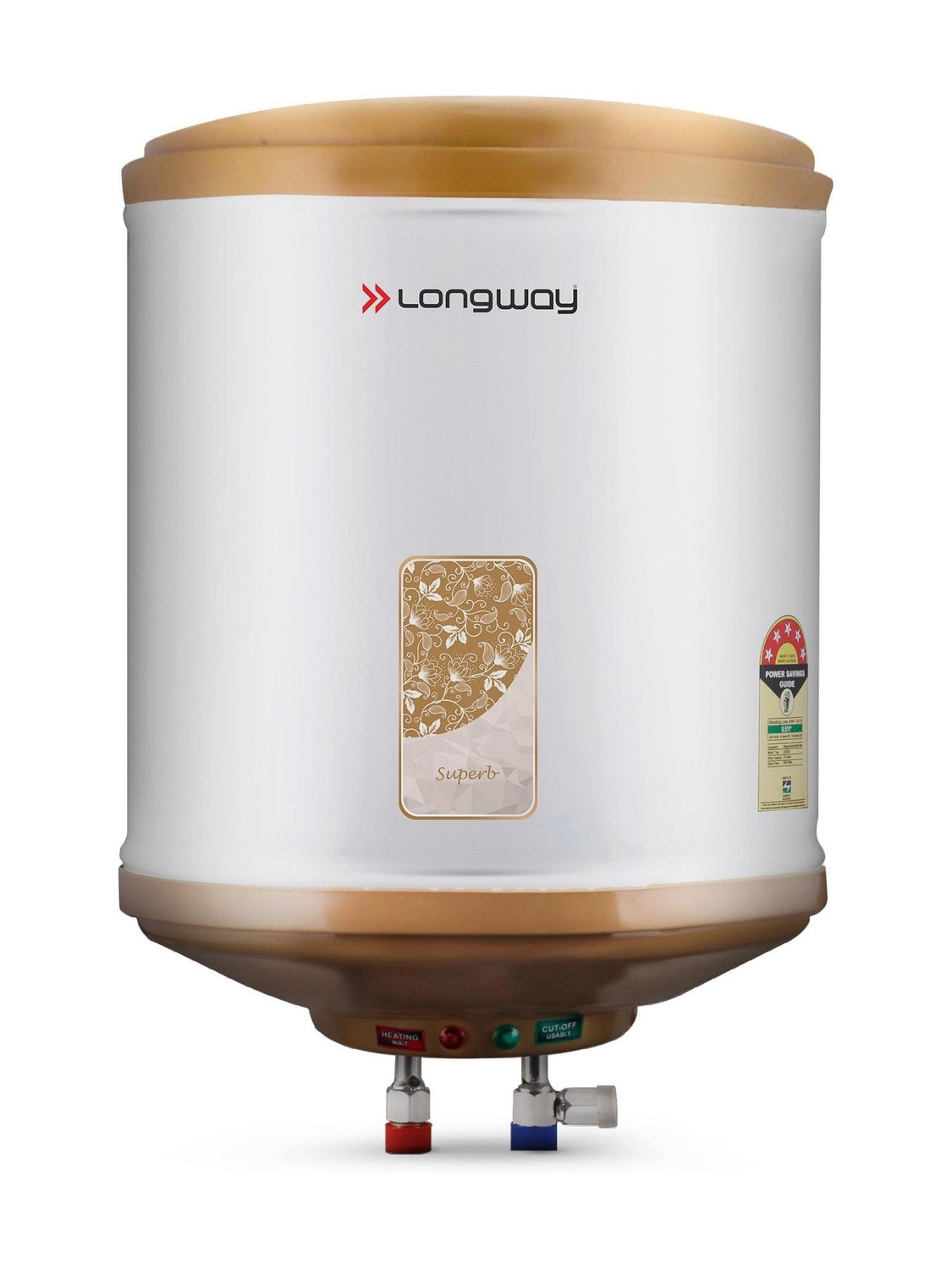 Longway 25 L Storage Water Geyser 5 Star BEE Energy Rating | SS Tank with Anti-Rust Coating |Multi Safety (Superb, Ivory