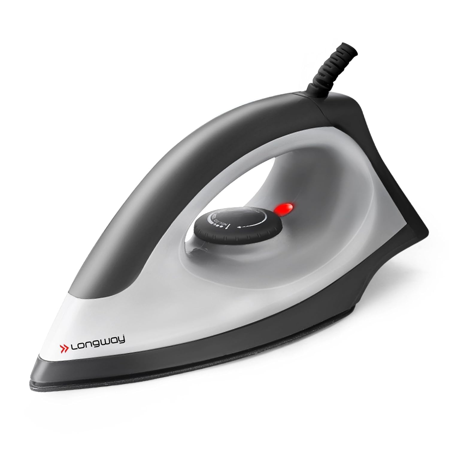 Longway Kwid Light Weight Non-Stick Teflon Coated Dry Iron, Electric Iron for Clothes | 2 Years Warranty (1100 Watt, Bla