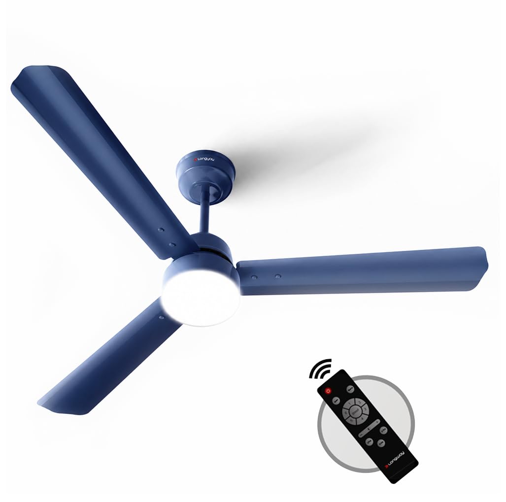 LONGWAY Luminair 1200 mm BLDC Ceiling Fan with Remote Control & LED Light | BEE 5 Star Rated Energy Efficient | Ultra Hi