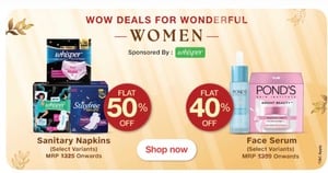 loot @ lowest price in JioMart.Wow deals for wonderful WOMEN Stayfree Secure Nights Cottony XXL Sanitary Pads 40 pcs