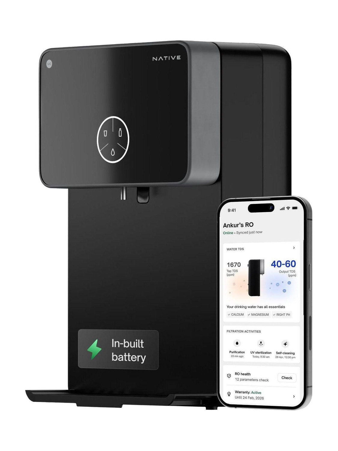 (Lowest!) NATIVE By Urban Company M2 Pro 7 L. RO + UV + Alkaline + Minerals Water Purifier