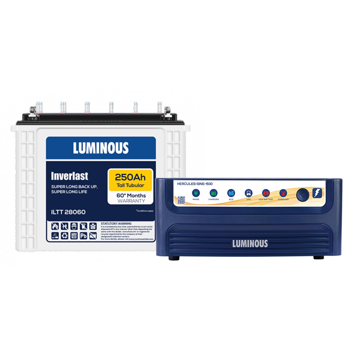 Luminous Inverter, Battery & Trolley Combo for Home,Office & Shops