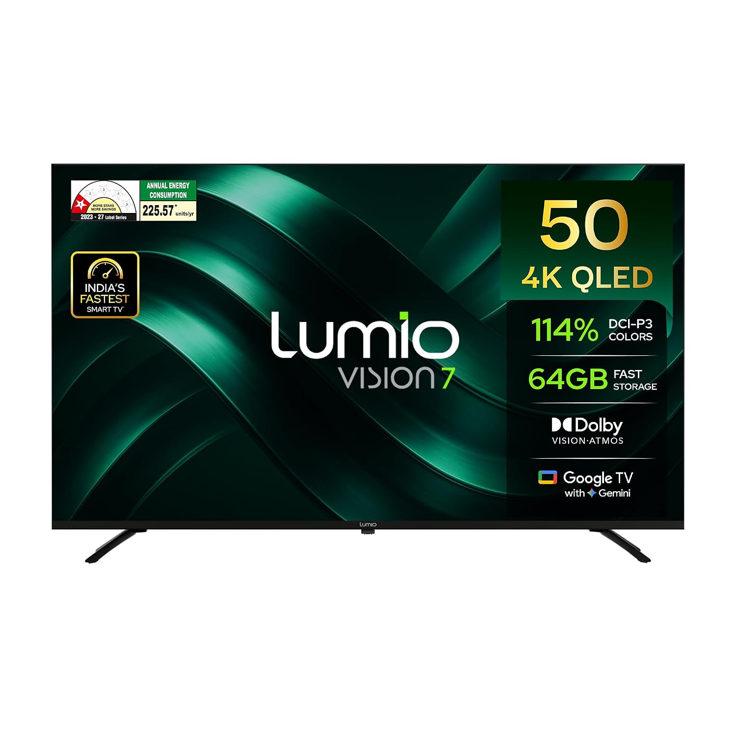 Lumio Vision 7 II 2026 139 cm (50 inches) 4K Ultra-HD Smart QLED Google TV FTW2-ADSK