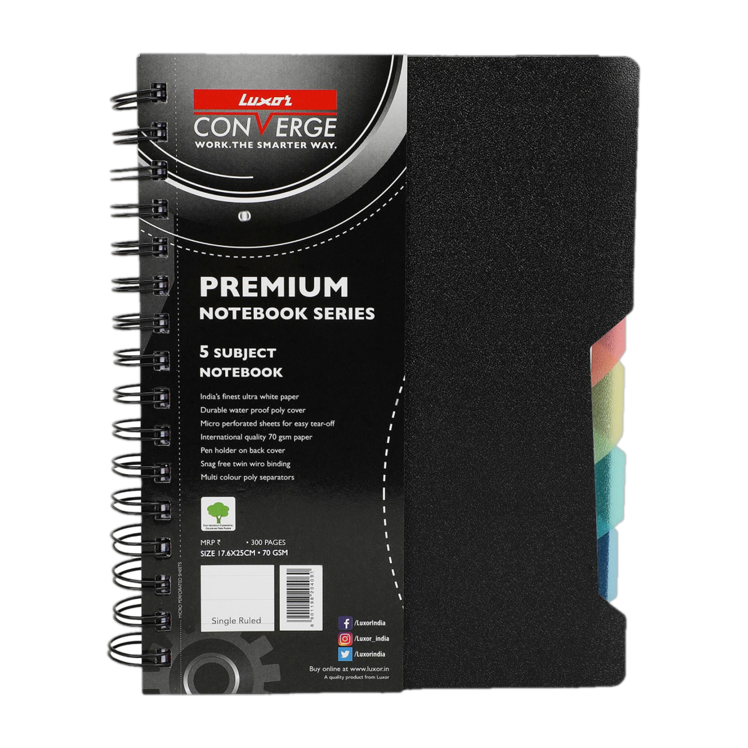 LUXOR Single Ruled A5-300 Regular Notebook Single Ruled 300 Pages