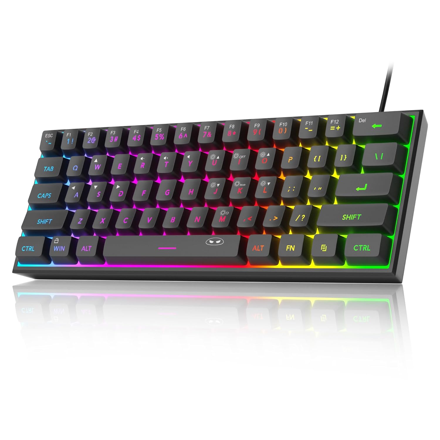 MageGee TS91 Mini 60% RGB Backlit 61-Key Ultra-Compact Gaming Keyboard