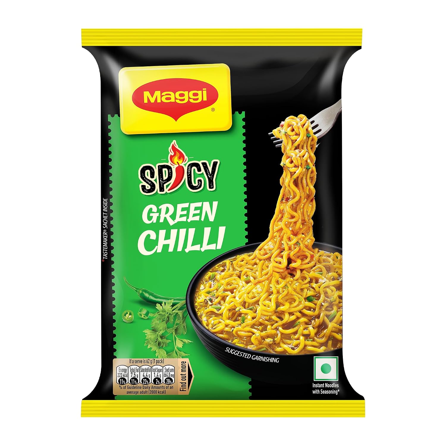 MAGGI Spicy Green Chilli Noodles, Spicy Green Chilli Flavour, 62g Pack & more hyperlocal