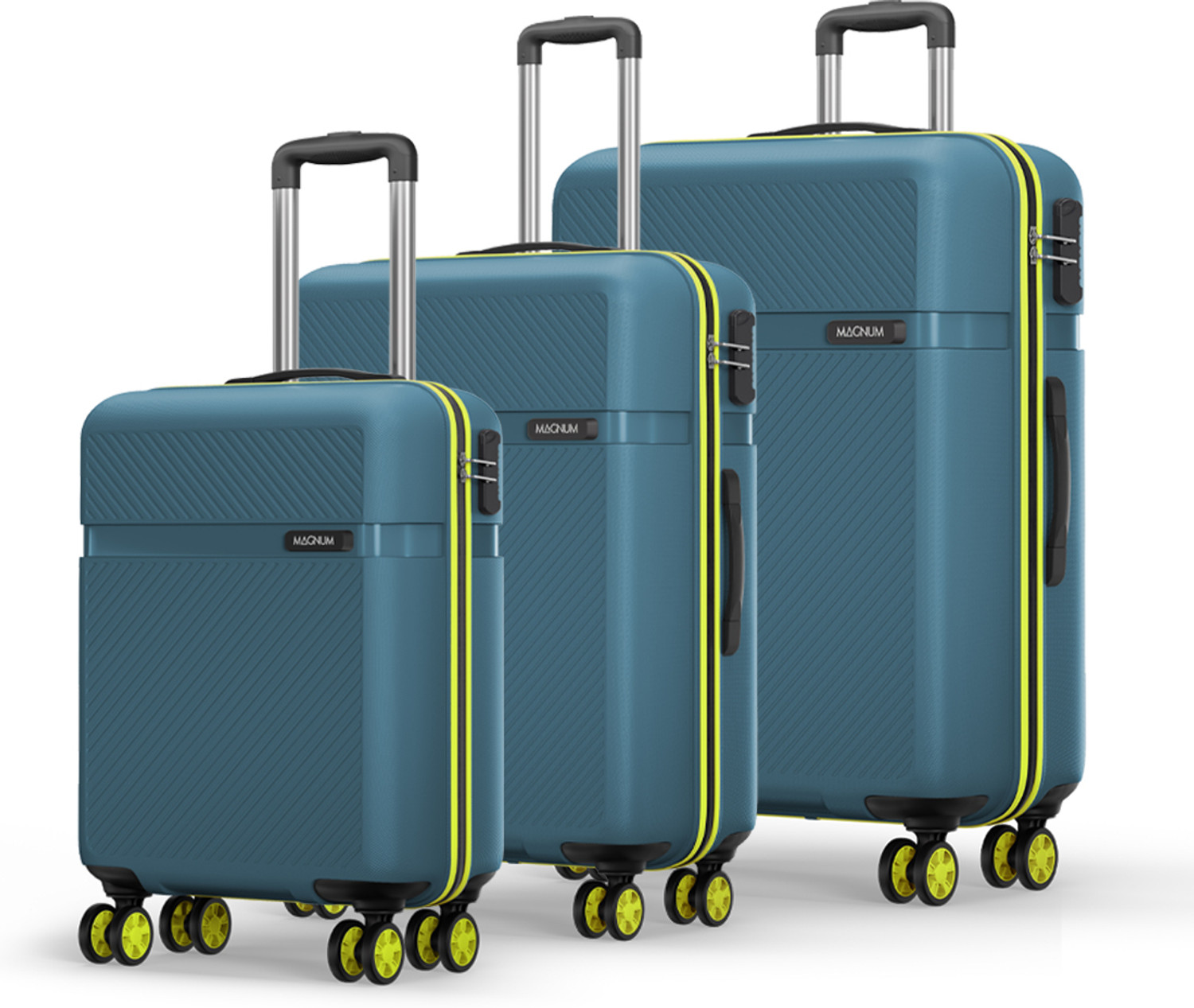 Magnum by Safari Hard Body Set of 2 Luggage 8 Wheels - Fury 2 (Small | Medium) - Blue