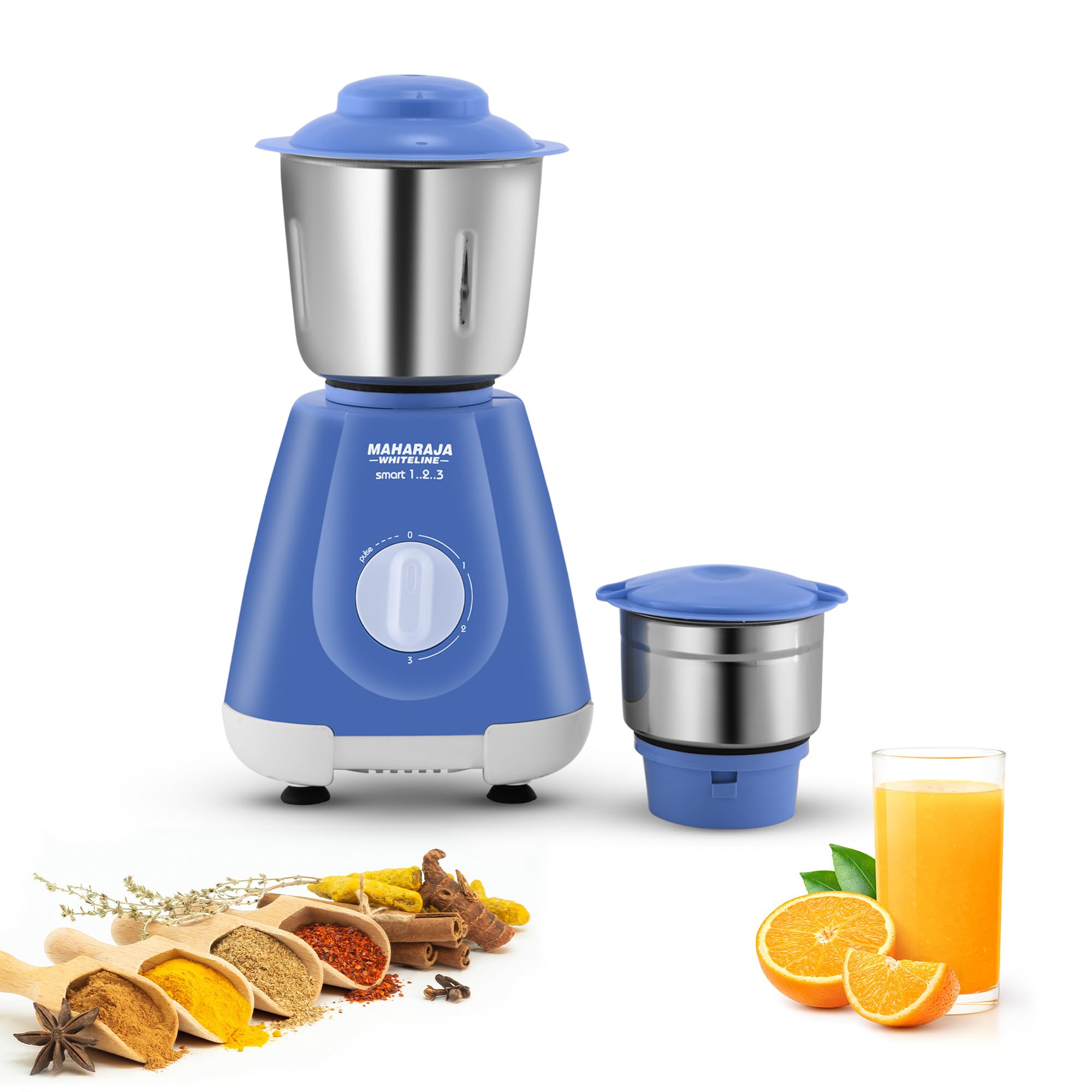 Maharaja Whiteline Smart Mixer Grinder | 500-watt | 20000 RPM Motor Speed | Air Ventilation System | Stainless-Steel Jar