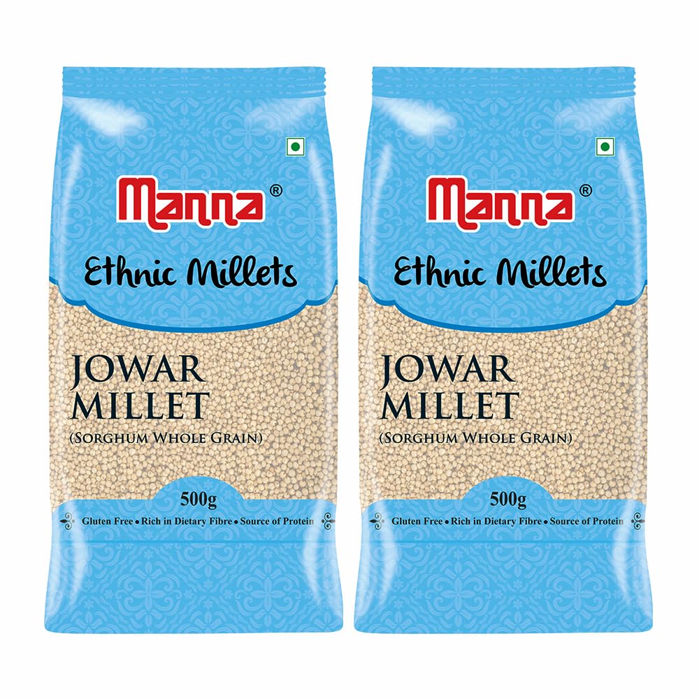 Manna Jowar Whole Grain 1kg. Sorghum Millet/Great Millet/Bili/Jola/Jonnalu/Cholam Natural grains