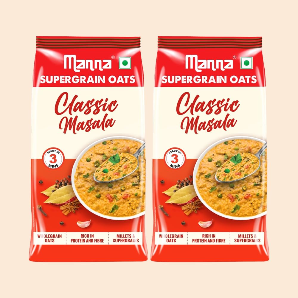 Manna Masala Oats Classic 900g with Millets & Supergrain No Palm Oil & Transfat Rich in Fibre and Protein