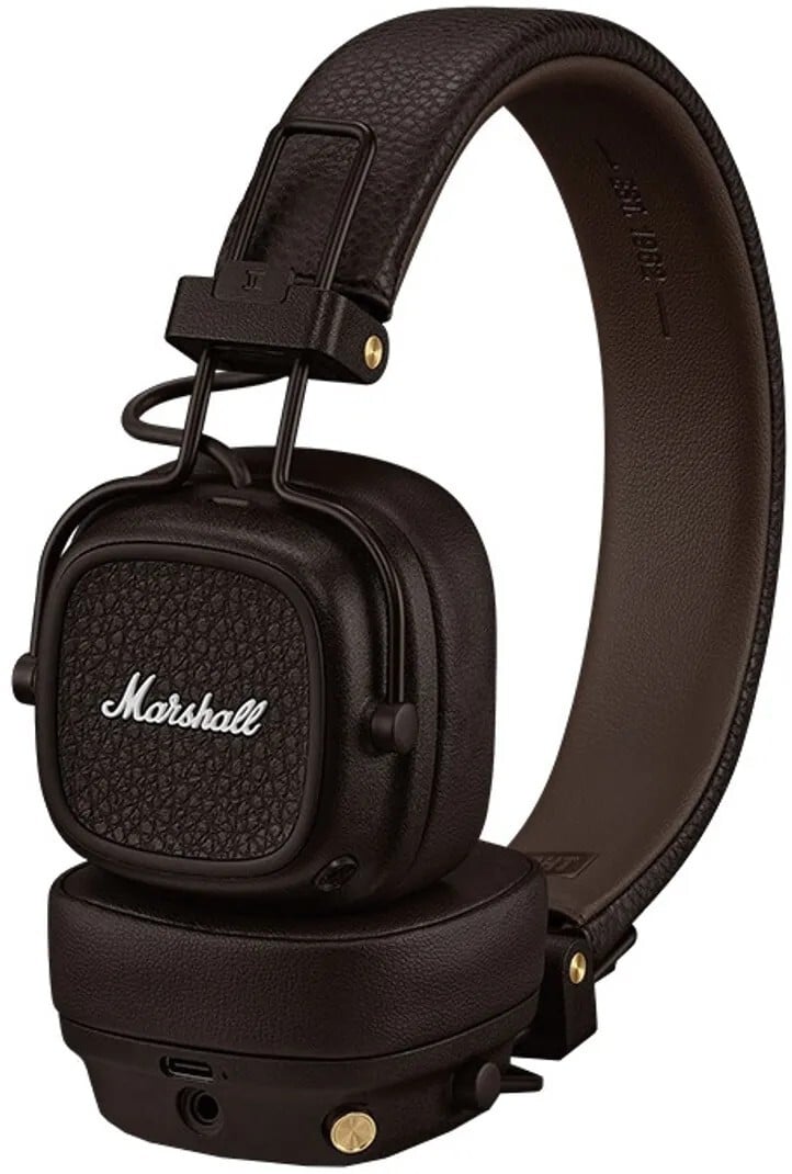 Marshall Major V Wireless On-Ear Headphones, 100 Hours playtime Bluetooth Headset (Brown, On the Ear)