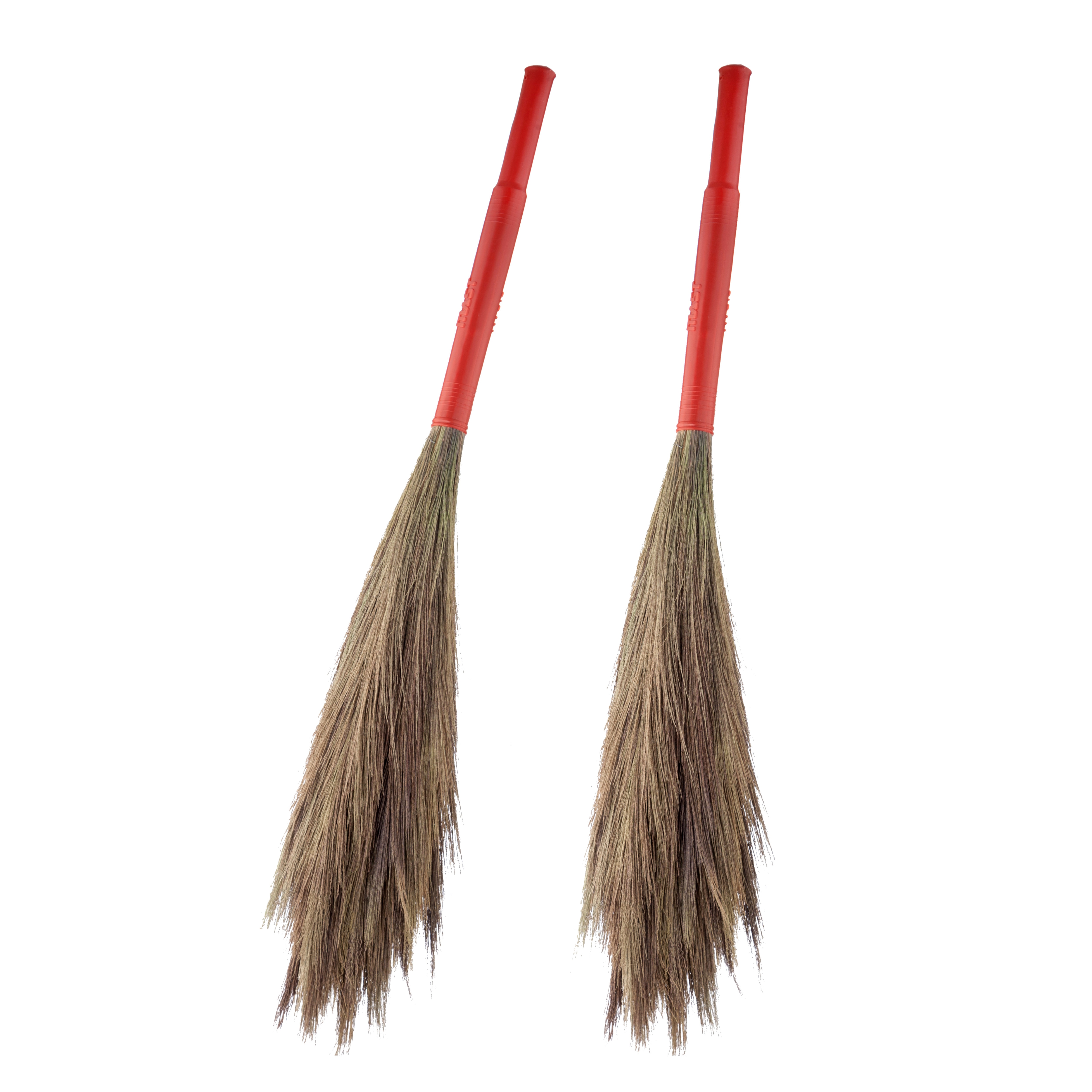 Mast Magic 565 Grass Broom Pk of 2| 42 inch Long Broom | Natural Assam Garo Hills Grass | Eco-Friendly, Handcrafted, Lig