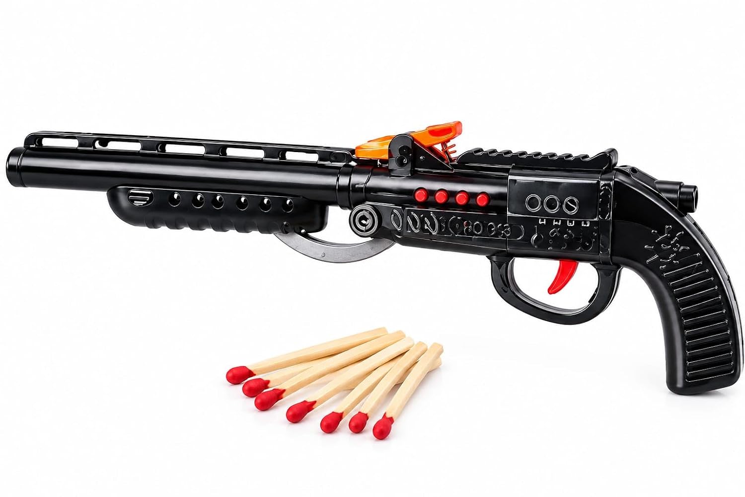 Matchstick Toy Gun for Kids - No Bullets Required | Safe Plastic Diwali Crack Sound Gun | Lightweight Action Shooting To