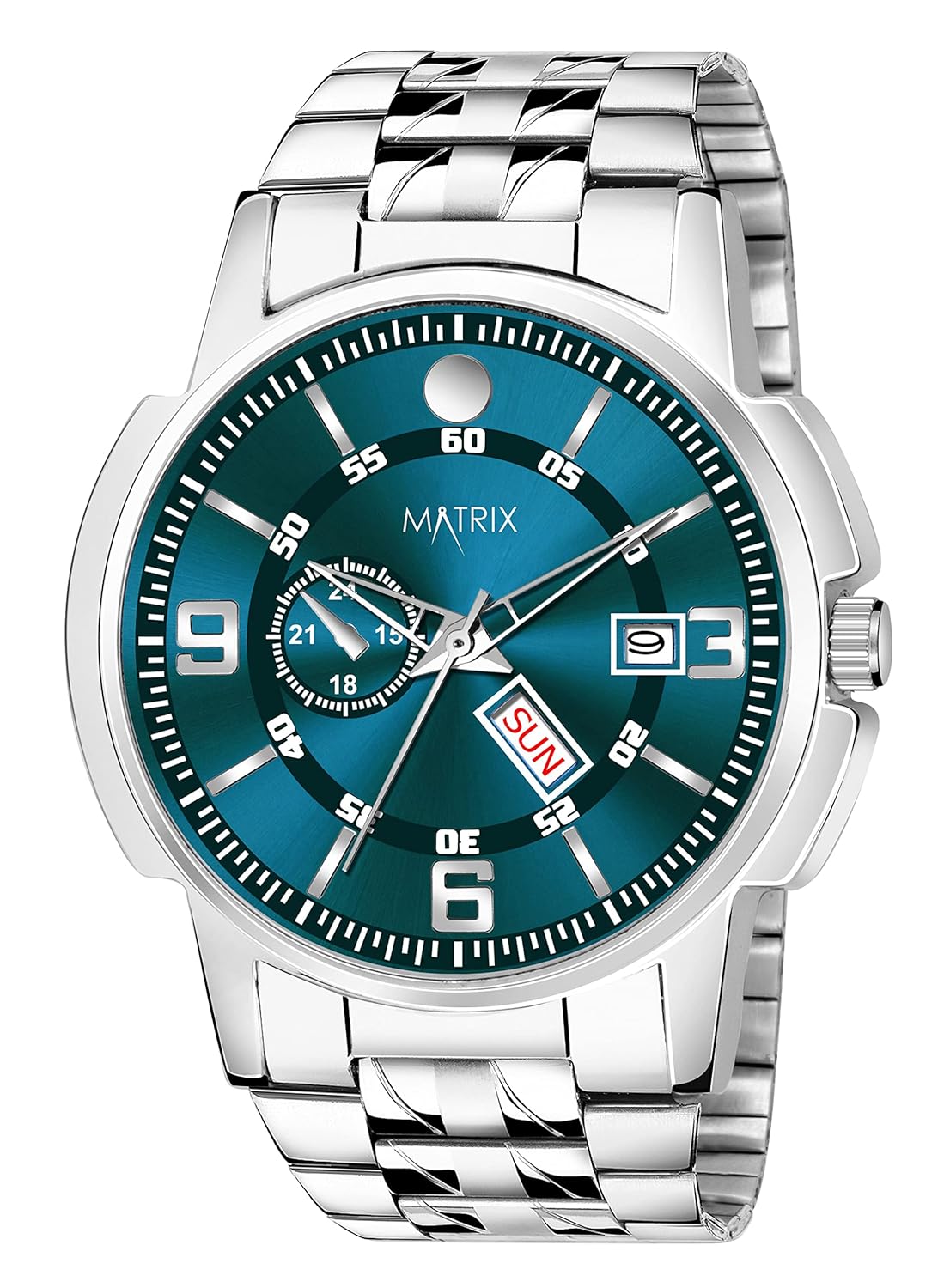 Matrix Black, Blue, White Dial, Day & Date Functioning, Stainless Steel Strap Analog Watch for Men & Women