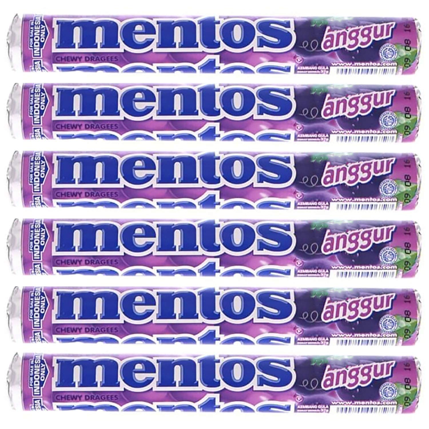 Mentos Grape Roll, 6 X 29 Gram