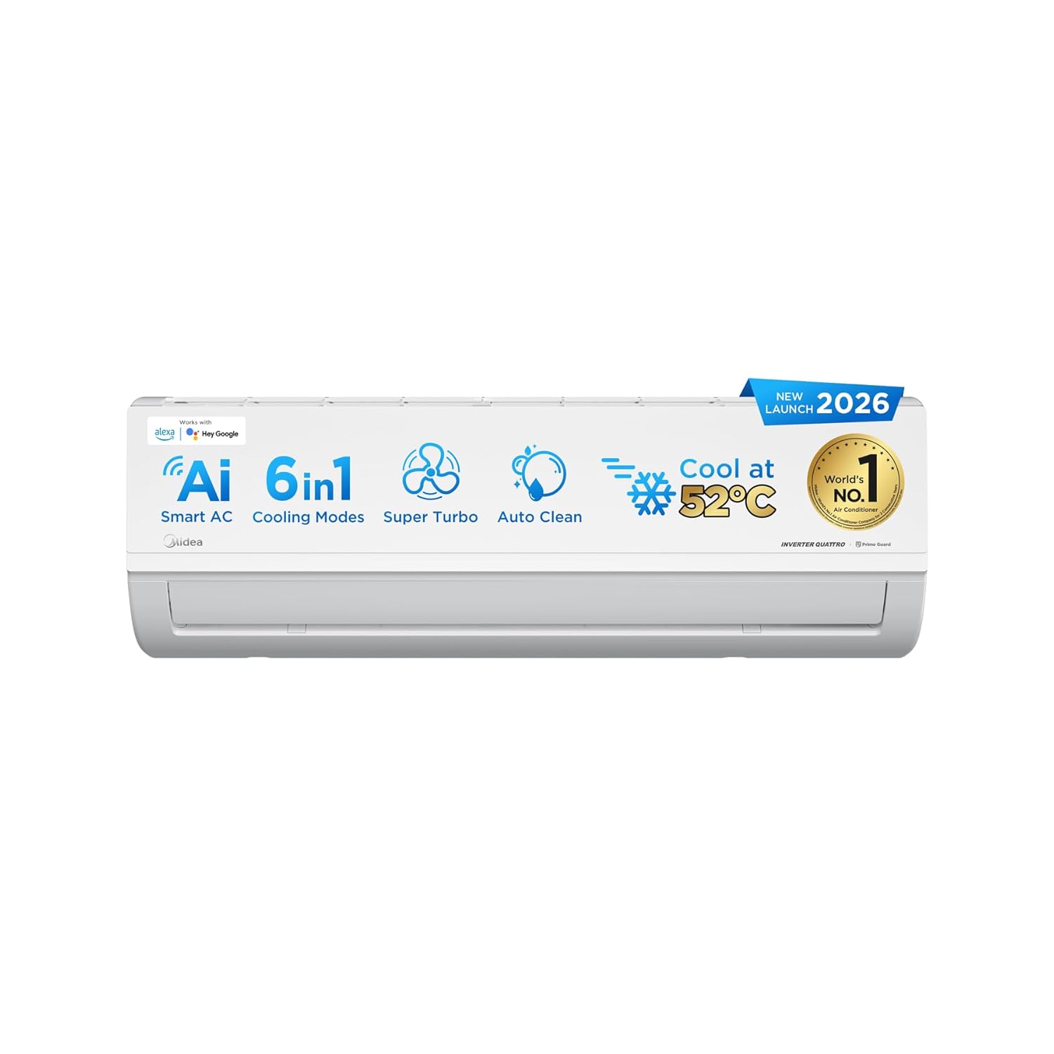 Midea 1.36 Ton 3 Star Inverter Split AC, MAI18SD3R36W0/MAI18SD3R36W12026 Model,Copper Condenser AC