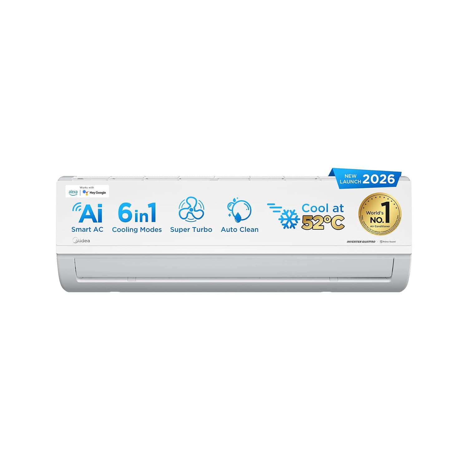 Midea 1.36 Ton 3 Star Inverter Split AC, MAI18SD3R36W0/MAI18SD3R36W12026 Model,Copper Condenser AC