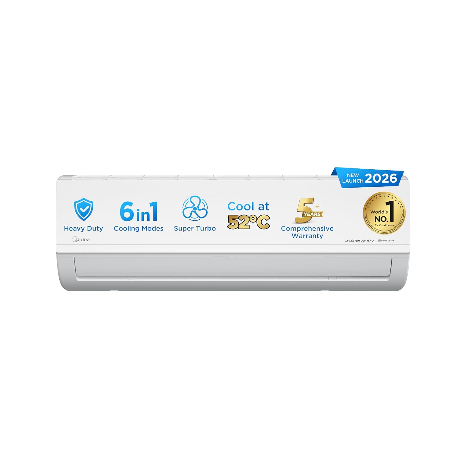 Midea 1.5 Ton 5 Star Inverter Split AC, 6-in-1, MAI18SR5R36F0 (2026 MODEL)