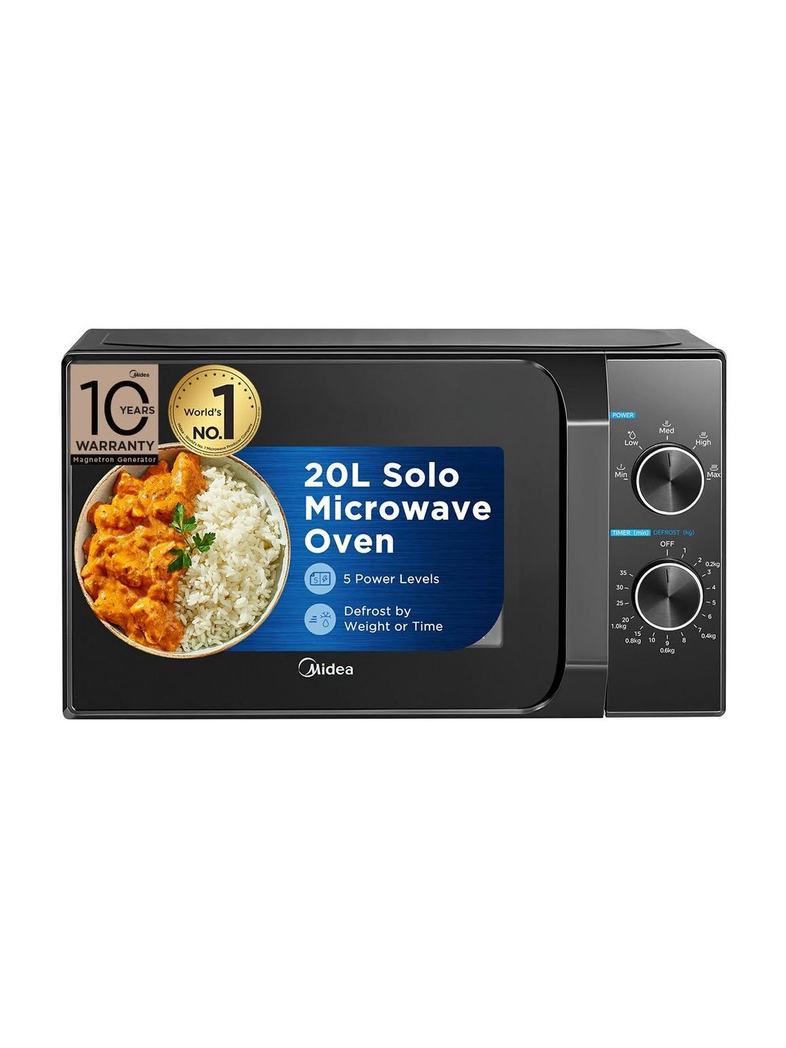 Midea 20 L 5 power levels & Defrost function Solo Microwave Oven