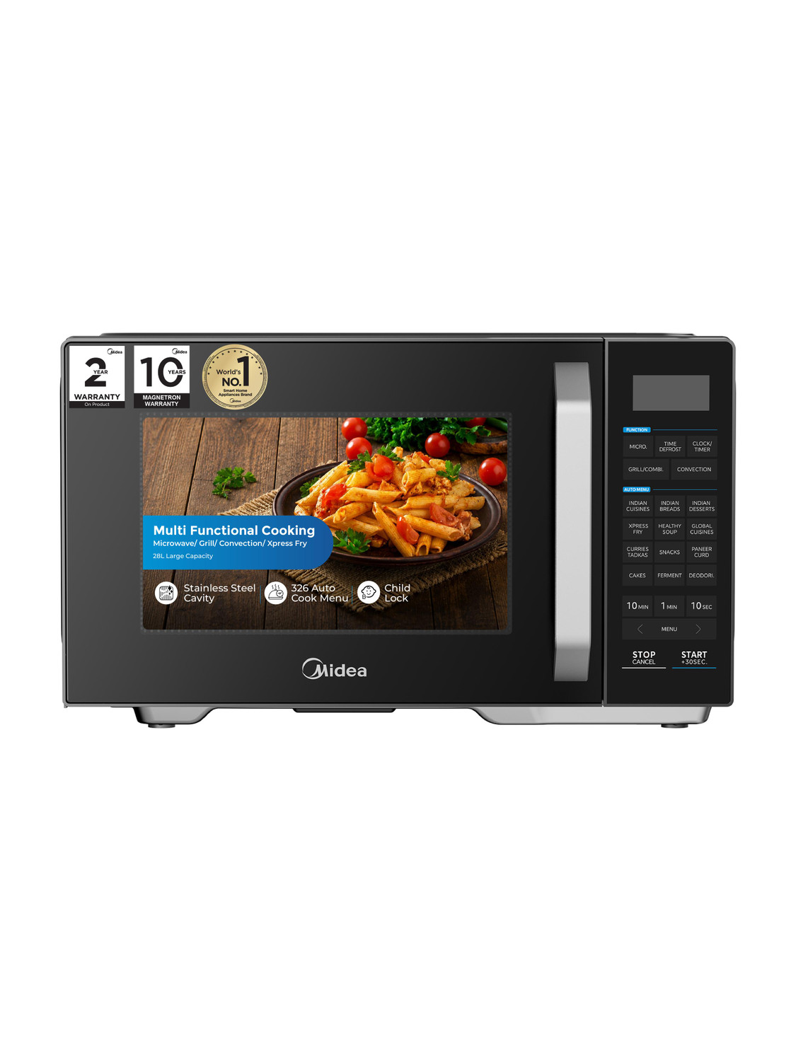 Midea 28 L with Air fryer, Grill, 326 Auto Cook Menu, 900W Oven