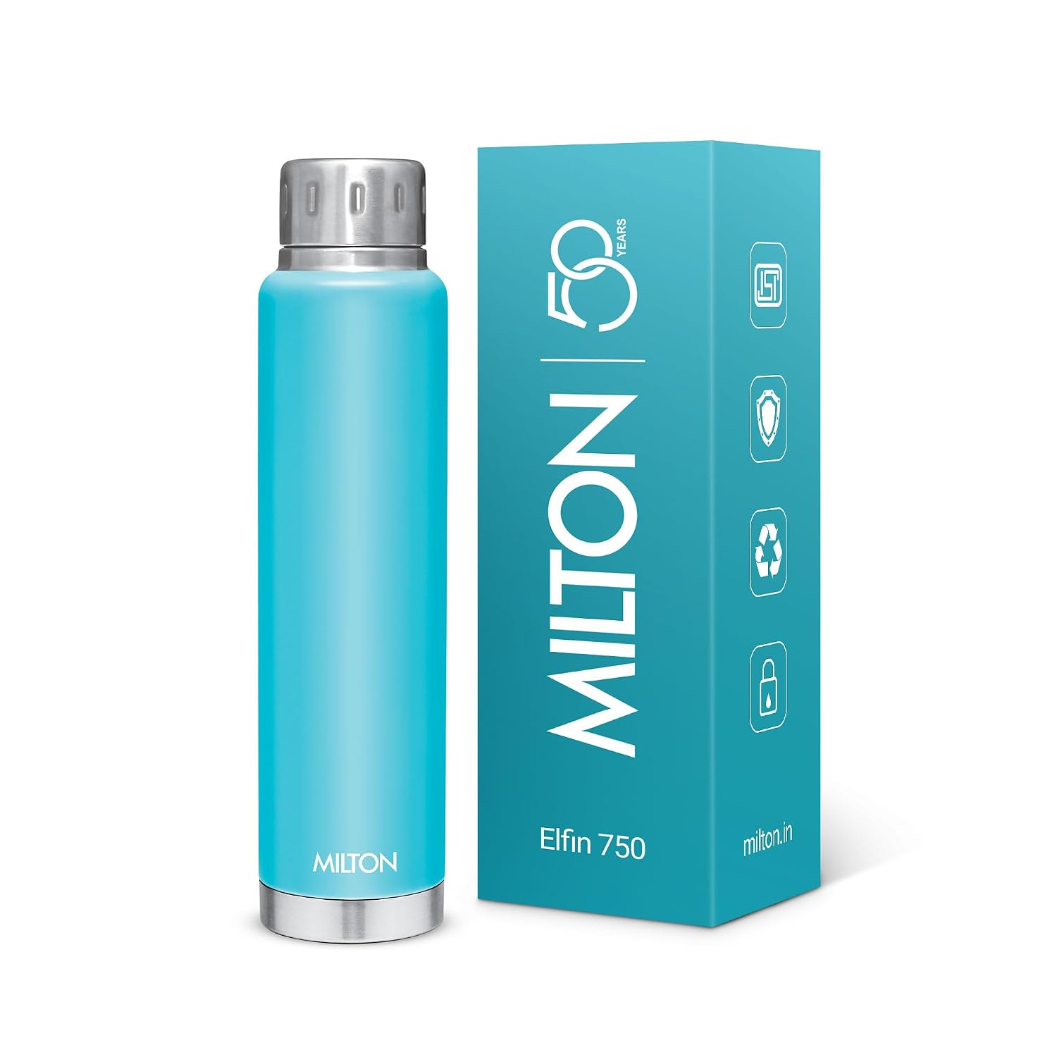 Milton Elfin Thermosteel 750 ml Water Bottle, 24 Hr Hot and Cold I Leak Proof Lid, ISI Certified I Vacuum Insulated I fo
