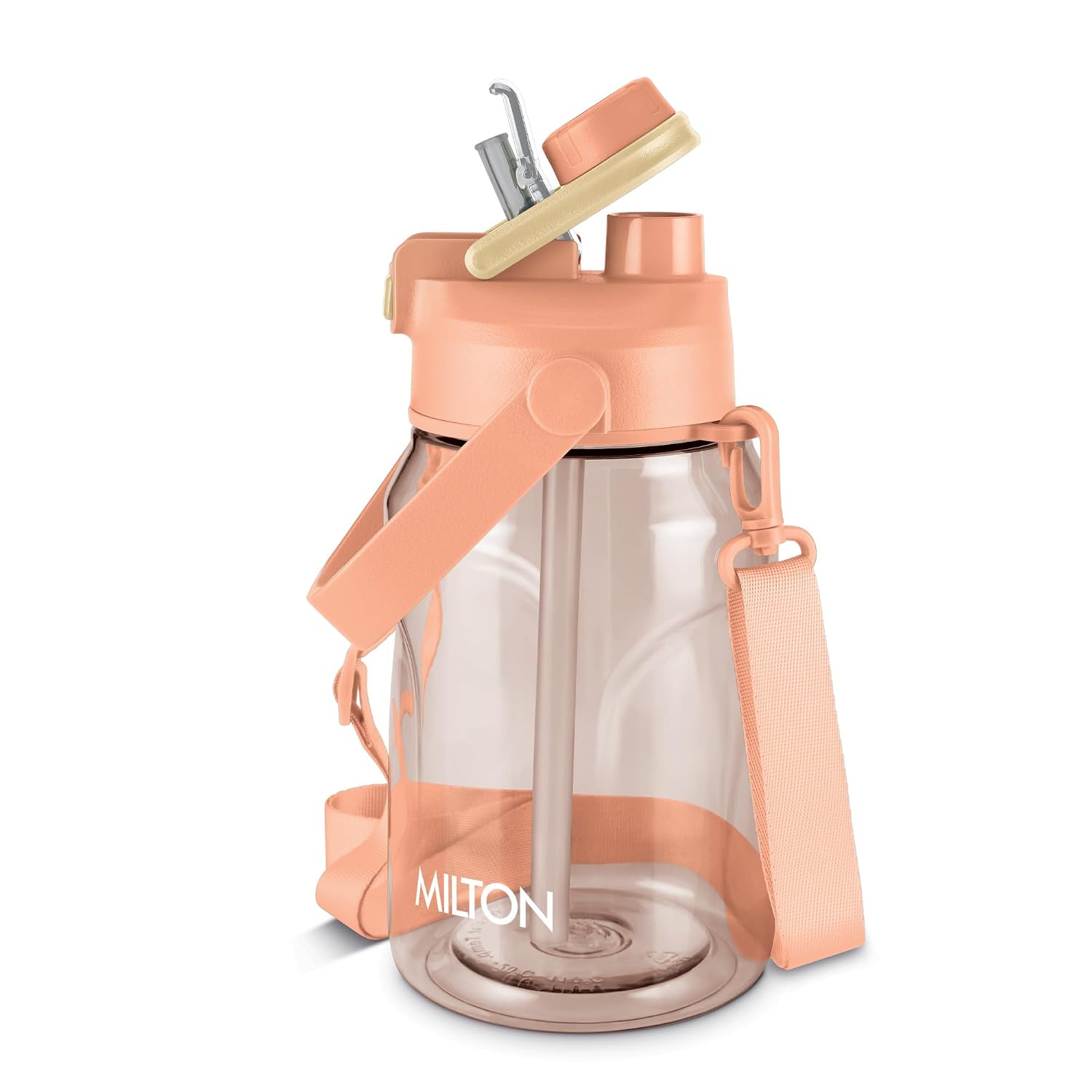 MILTON Eros 1000, 2-in-1 Sip or Gulp Lid Water Bottle 960ml | Unbreakable - Crystal Clear Plastic | Leak-Proof & BPA-Fre