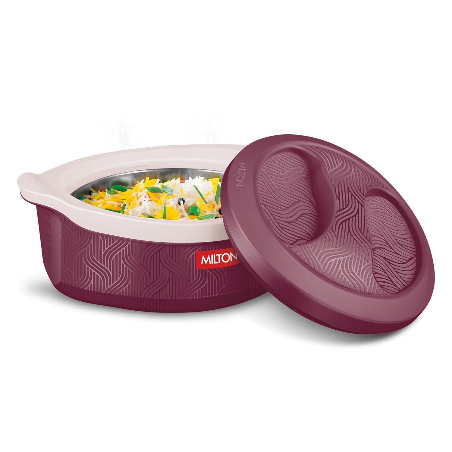 Milton Evoke 1000 PU Insulated Inner Stainless Steel Casserole, 850 ml, Maroon, BPA Free, Food Grade, Hot and Cold, Easy