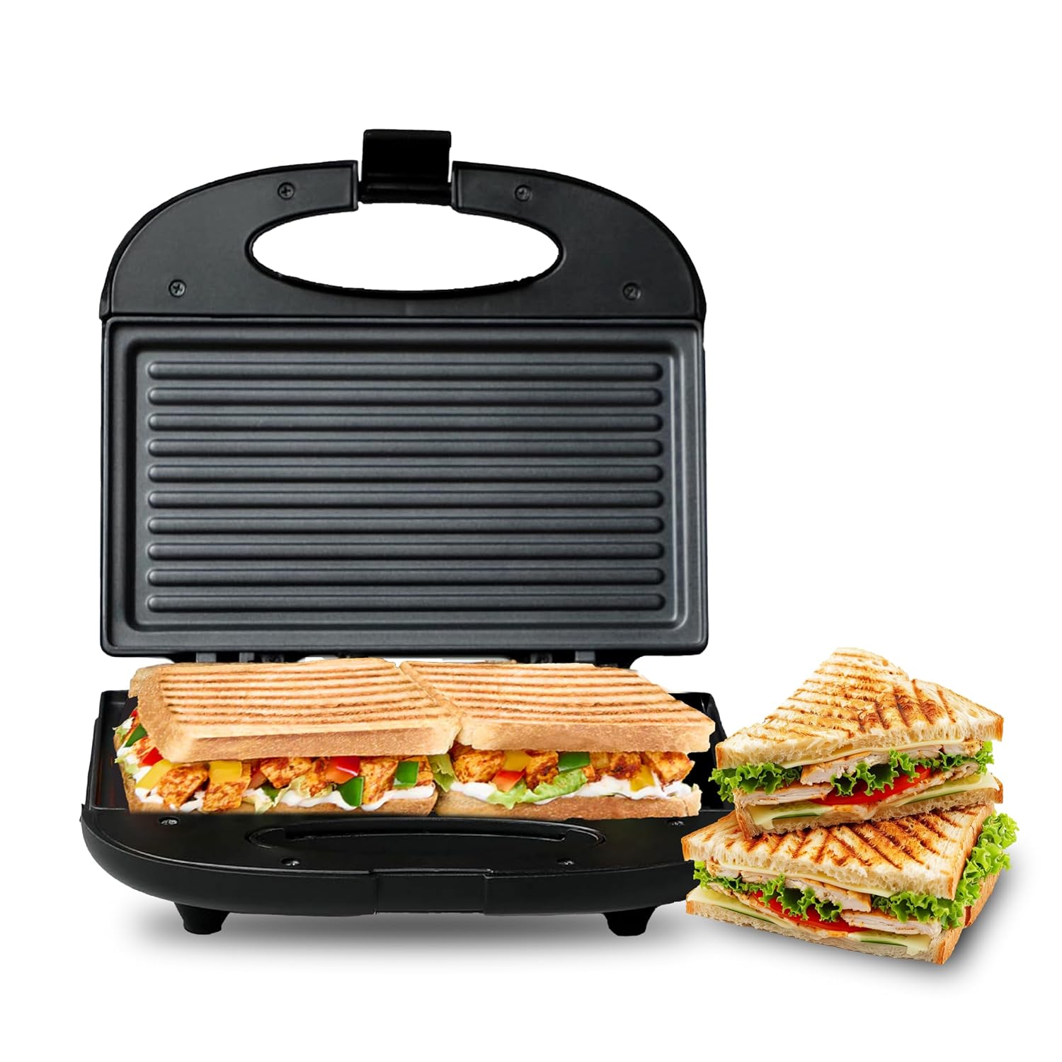 MILTON Express 800 Watt Grill Sandwich Maker | Electric Toaster Griller Sandwich Maker | Non Stick Coating Grill Plates