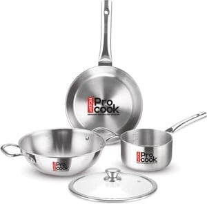 MILTON Procook Cookware Saucepan, Frypan, Kadai with Glass Lid