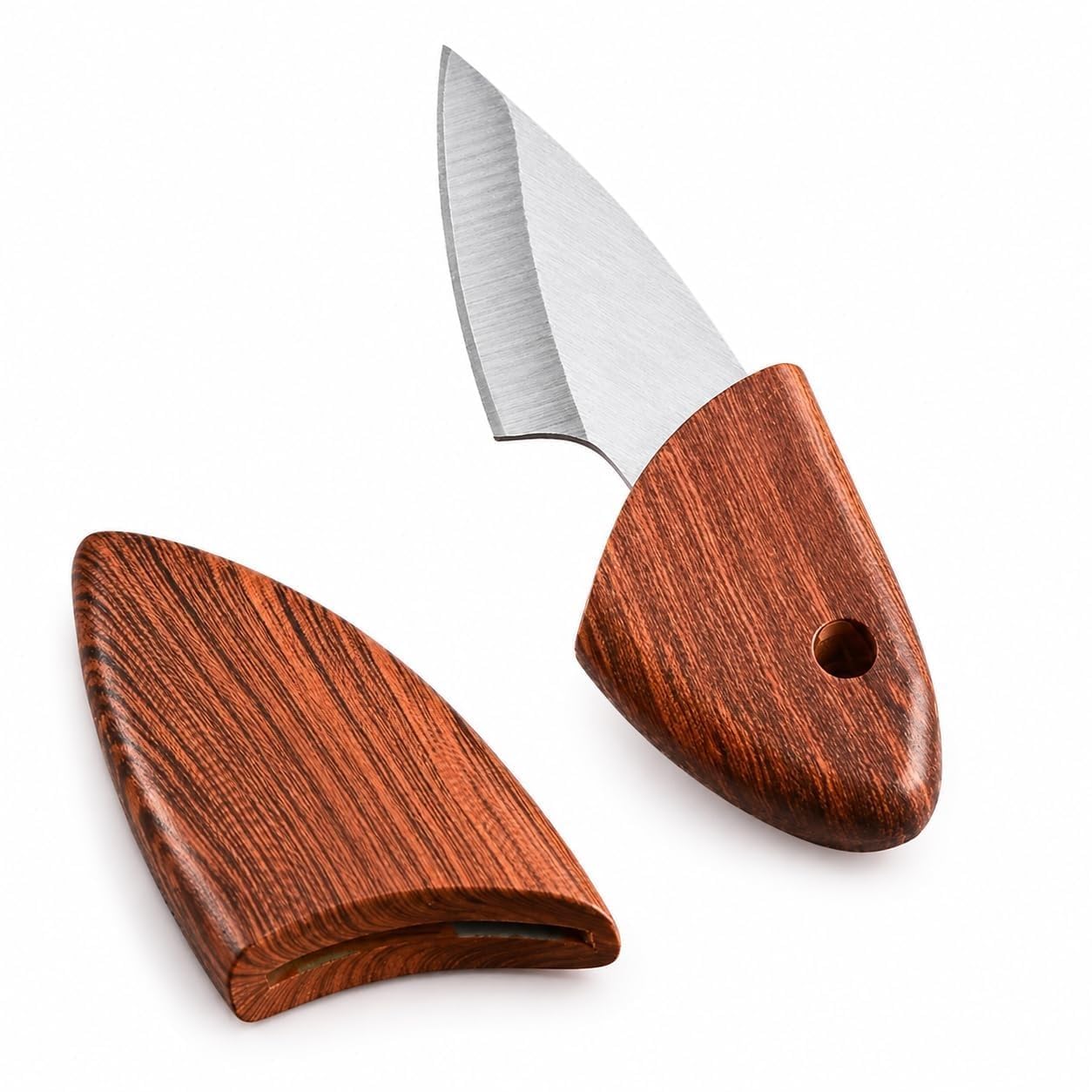 Mini Stainless Steel Wooden Handle Pocket Kitchen Knife Multi-Purpose Box Cutter for Short Fish,Vegetables,Fruits Keycha