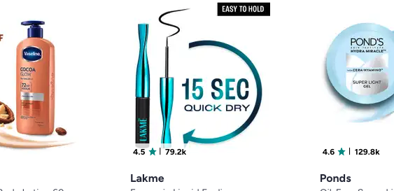 Minimum 60% + 12% coupons on Lakme,Ponds & more Brands