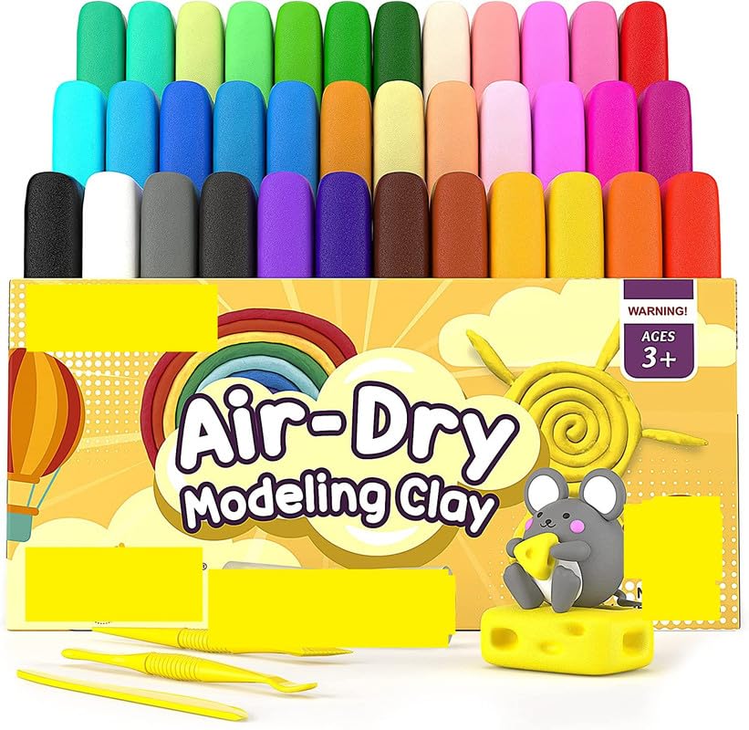 MOQ -2 | Eclet Air Dry Clay for Kids, Pack of 12 Multicolor Soft Modeling Clay for DIY Art & Craft, Creative Sculpting