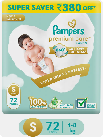 Pampers Premium Care Pant Diapers - S (72 Pieces)